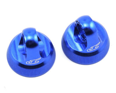 JConcepts Fin Aluminum 12mm V2 Shock Cap (Blue) (2) [JCO2490-1]