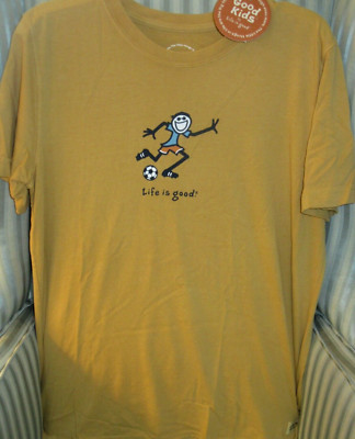 NWT! LIFE IS GOOD  ''GOOD KIDS  S/S TEE.JAKE ''KICK SOCCER''  (YOUTH  12-14)