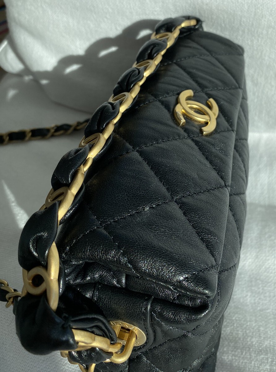 Chanel CC Link Hobo Quilted Crumpled Lambskin Small Black | eBay Chanel CC Link Hobo Quilted Crumpled Lambskin Small Black | eBay