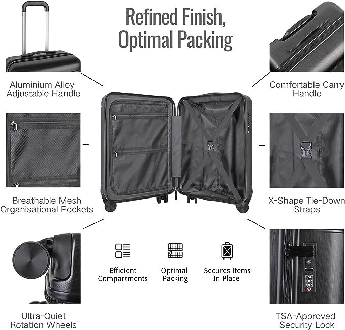 100German Bayer PC Luggage 4 UltraQuiet Wheels Suitcase set trolley TSA Lock eBay