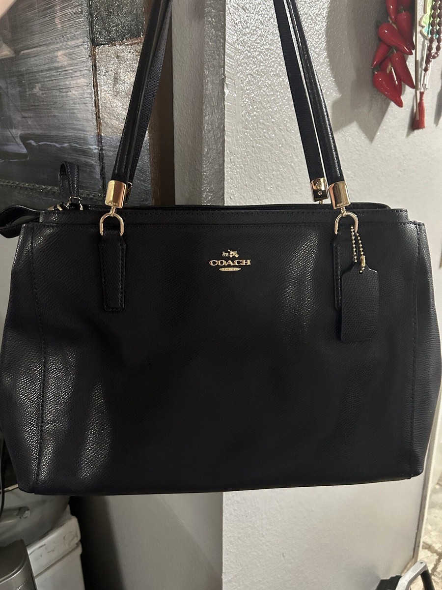 Coach Navy Blue Leather Christie Caryall Tote | eBay