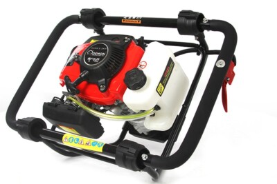 BAOCHADA 63CC Benzin Erdbohrer Mit Handwagen - Leistungsstarker Gartenbohrer Für Zäune Und Erdlocharbeiten