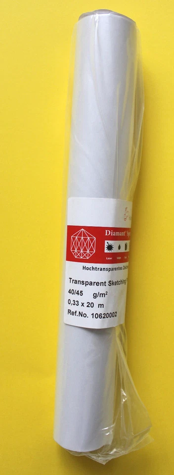 Hahnemühle Hochtransparentes Zeichenpapier Skizzenrolle 24/25 & 40/45 g/m² 0,33m