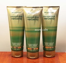 Bath Body Works COCONUT LIME VERBENA Body Cream x 3 8ozs w/ Hyaluronic Acid