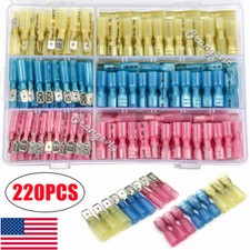 220PCS Heat Shrink Spade Terminal Crimp Electrical Wire Connector Kit Waterproof