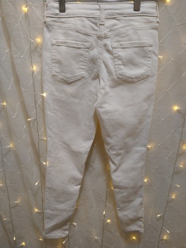 Cat & Jack Girls 8 Jeans White Denim Skinny Stretch Solid Chic Plain Essential - Picture 4 of 6