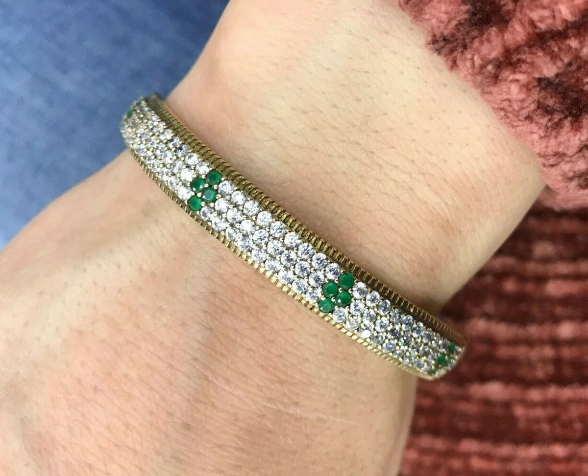 Sterling silver emerald bracelet deals
