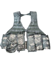 NEW US ARMY MILITARY TACTICAL CAMOUFLAGE  FIGHTING LOAD CARRIER VEST +9 POUCHES
