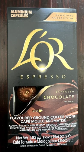 L'or Nespresso Original Espresso 100 Capsules Chocolate Flavor Aluminum Pods-image