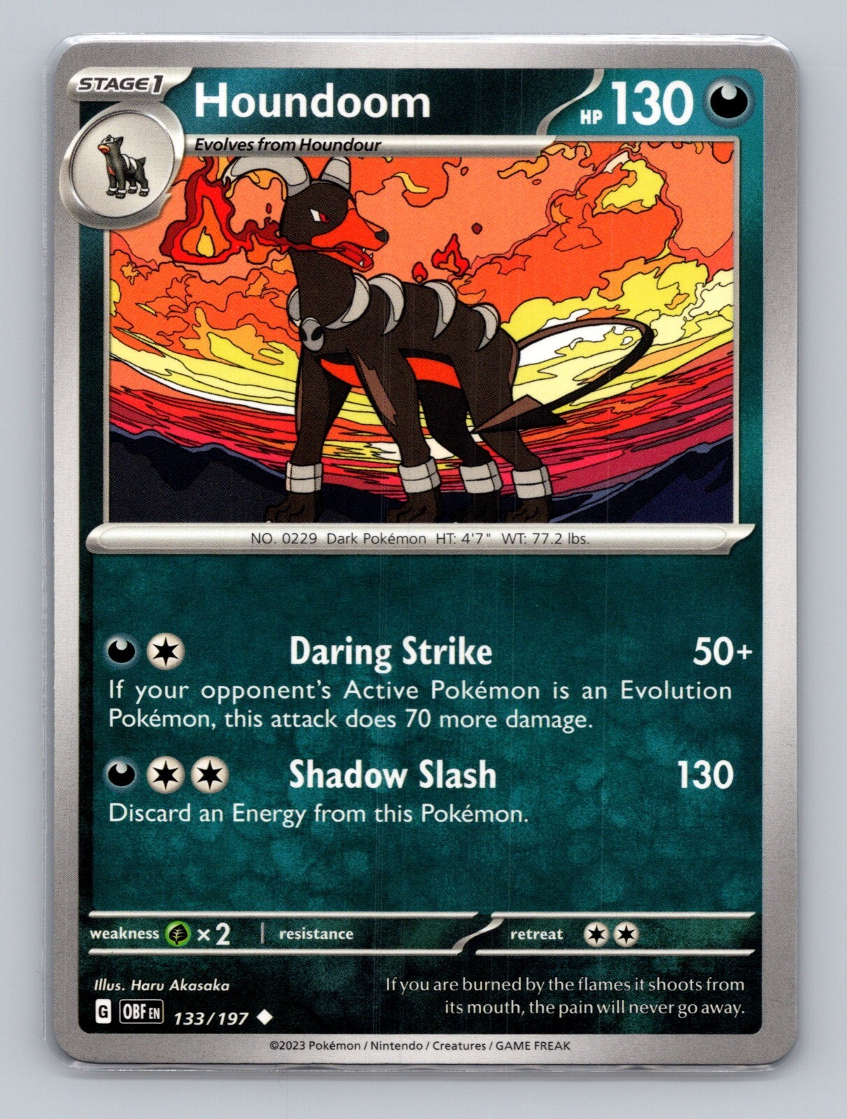 Houndoom 133/197 Obsidian Flames Uncommon NM OBF EN Pokemon Card Scarlet Violet