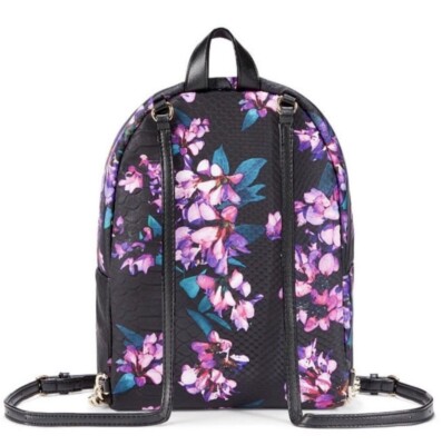 Victoria Secret Purple Pink Floral Mini Backpack VS Purse  display picture 2