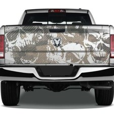Skulls Grunge Camouflage Tailgate Pickup Decal Truck Vinyl Camo Wrap Graphic USA