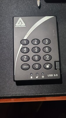 Apricorn Mass Storage A25-3Pl256-1000 1Tb Aes-Xts Padlock Secure Usb 3.0 256Bit