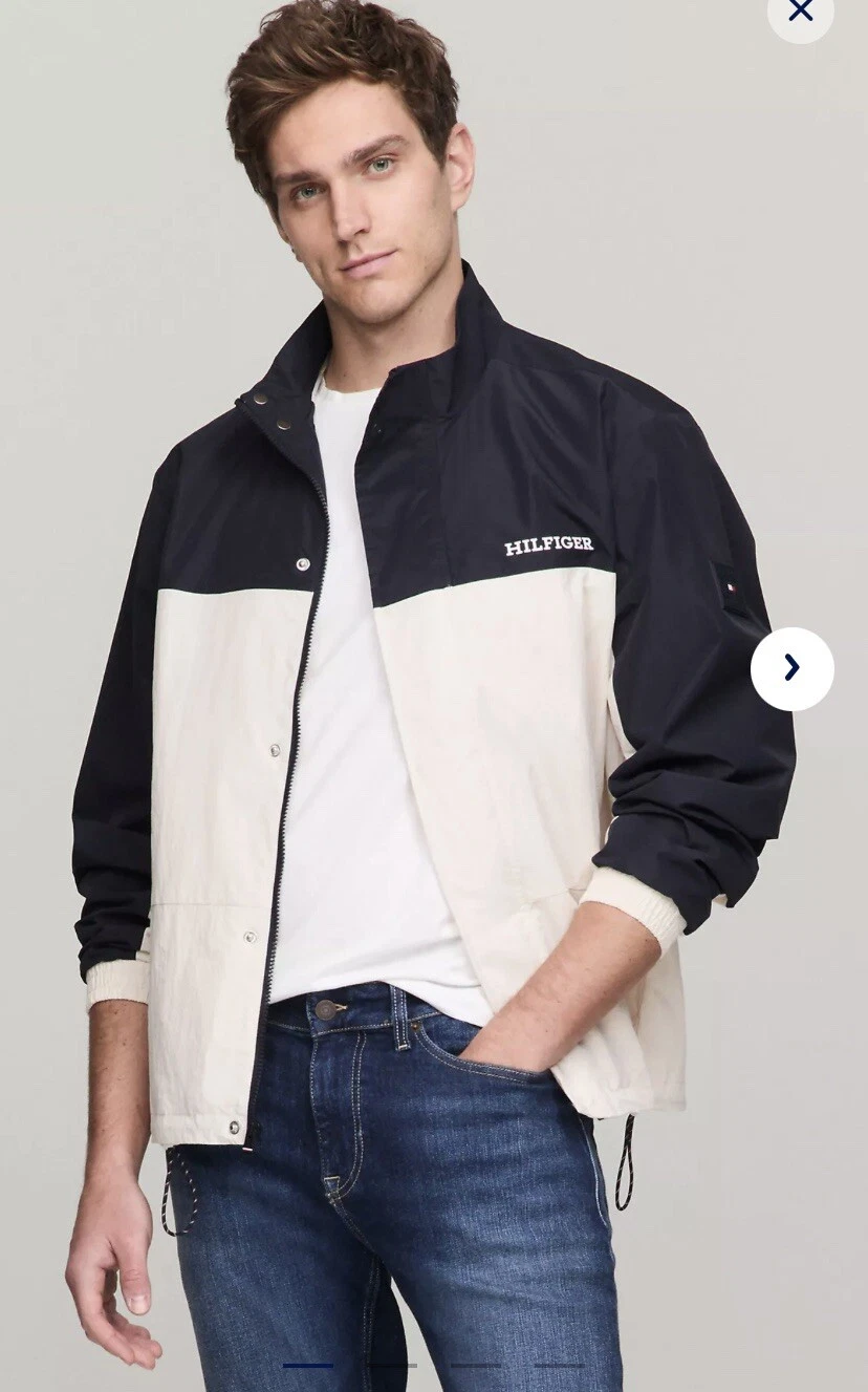 Tommy Hilfiger Windbreaker Zip Lined Pocket Packable Hood Jacket Men’s 3XL