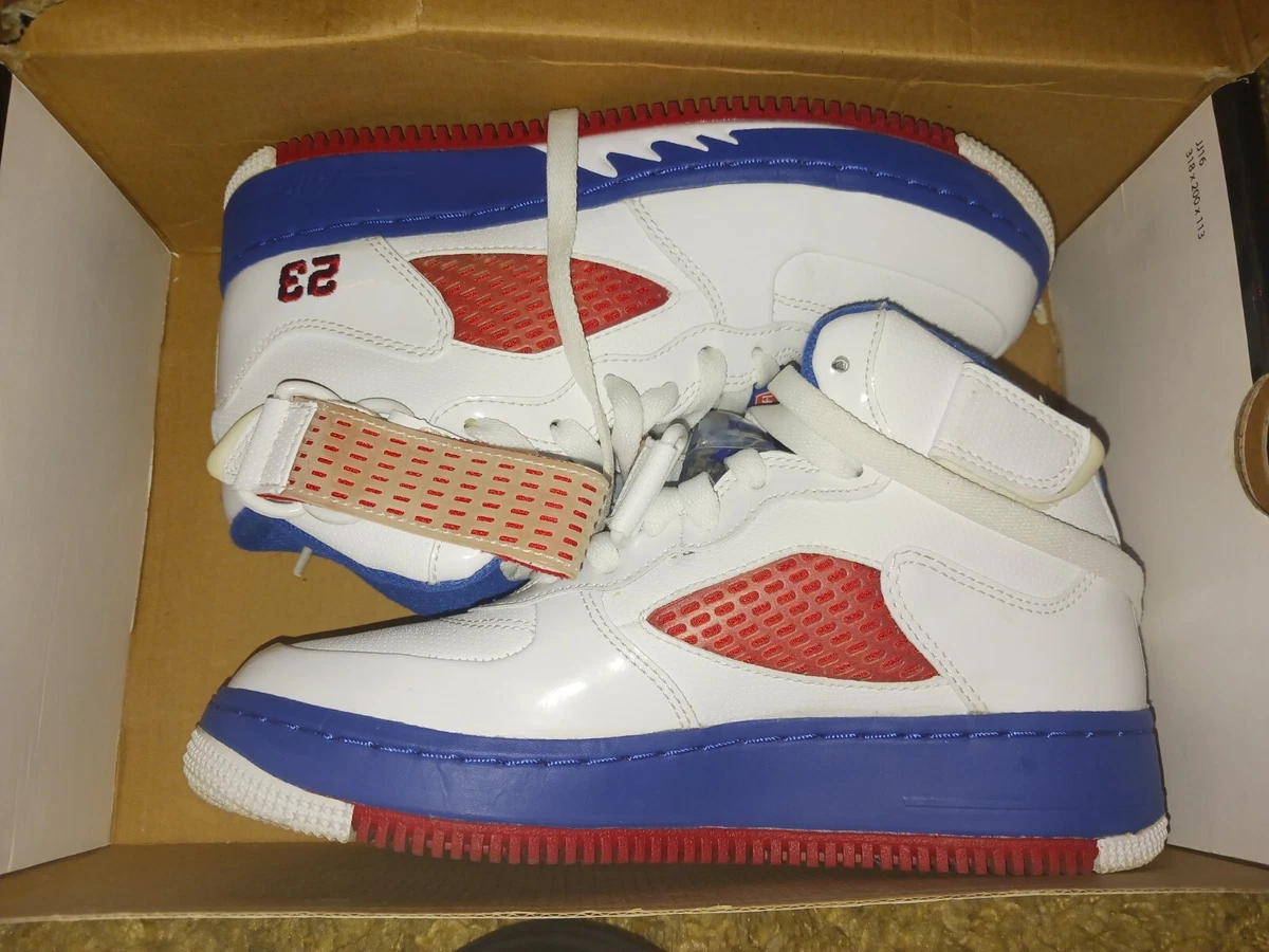 Air Jordan Force V (AJF 5) - White - Varsity Red - Blue Ribbon 