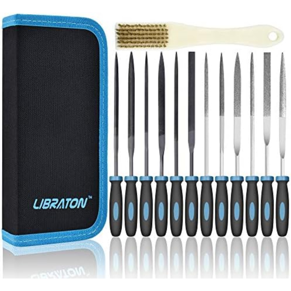 Set 13 Lime ad Ago Libraton Diamantate e Acciaio per Modellismo Metallo