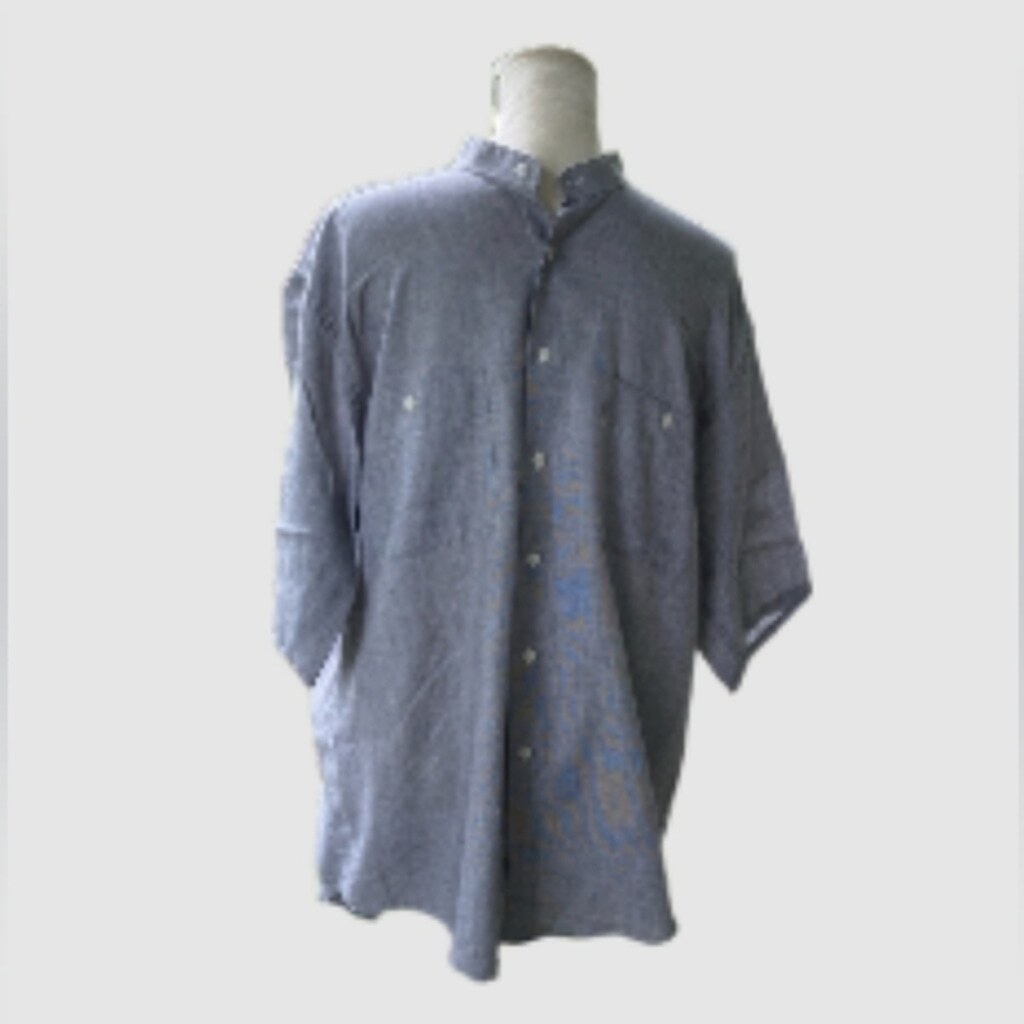 Saint Laurent Fascia Manica Corta Collare Bottoni Grigio XL