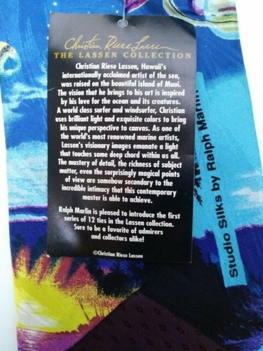 Ralph Marlin Eternity Necktie Solar Sea Ocean Lassen Art Animal Silk Tie New - Picture 4 of 8