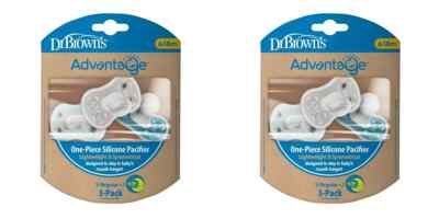(2) 3 Pack Dr. Brown's Advantage One-Piece Silicone Baby  6-18M Total 6 Pacifier