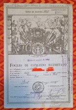 Foglio di Congedo Illimitato del 1937