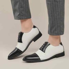 Men Oxford Dress Shoes Genuine Cow Leather Black/white Wedding Party Formal Shoe