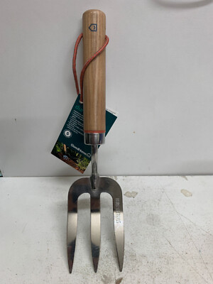 GoodHome Handgabel mit Holzgriff / Rostbeständigkeit