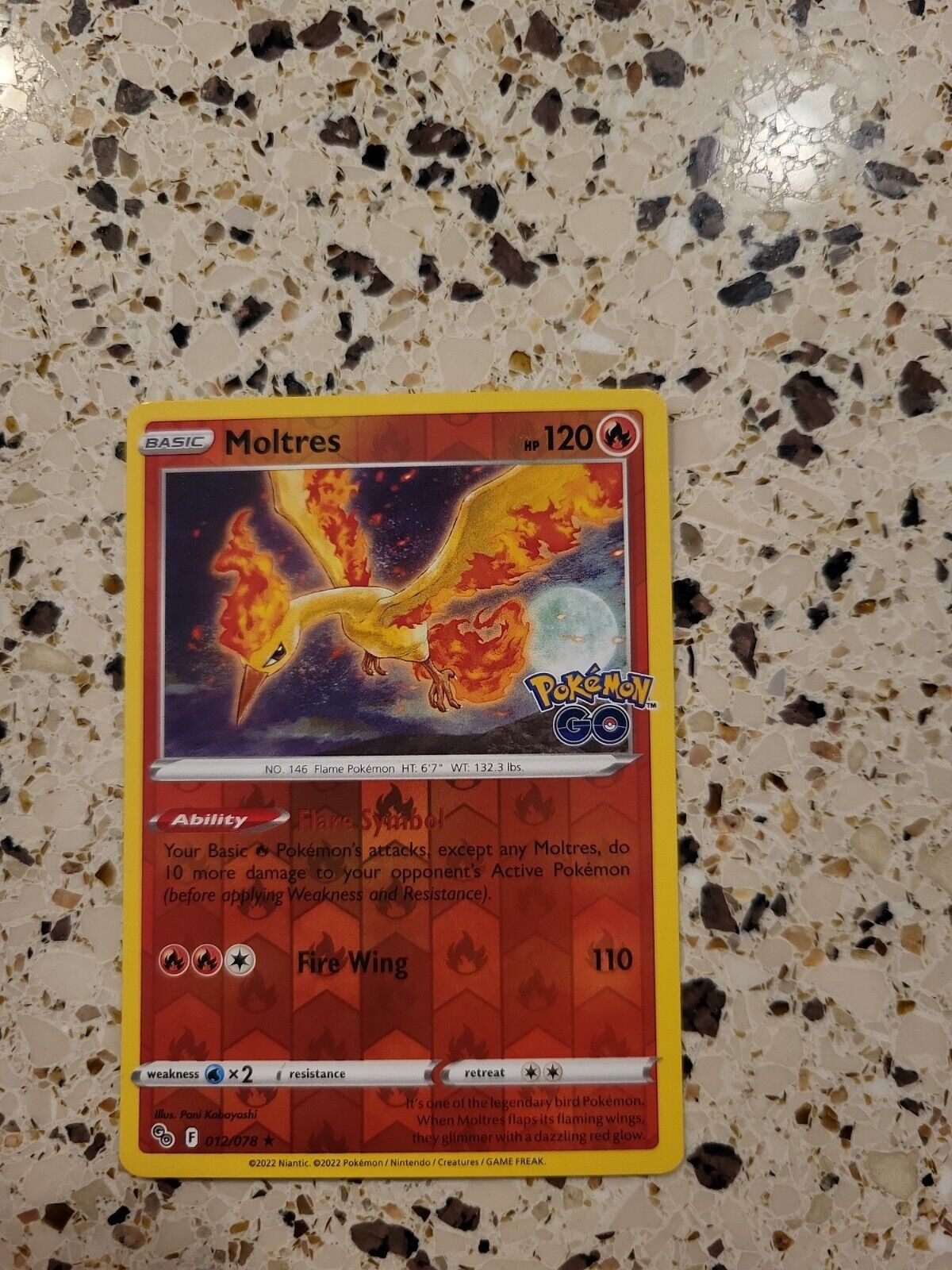 Moltres - 012/078  - Holo Rare | Reverse Holo Pokemon GO Pokemon TCG