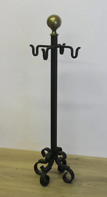 porte objet mobilier d entrée noir avec une boule doré très décoratif - Photo 1/4