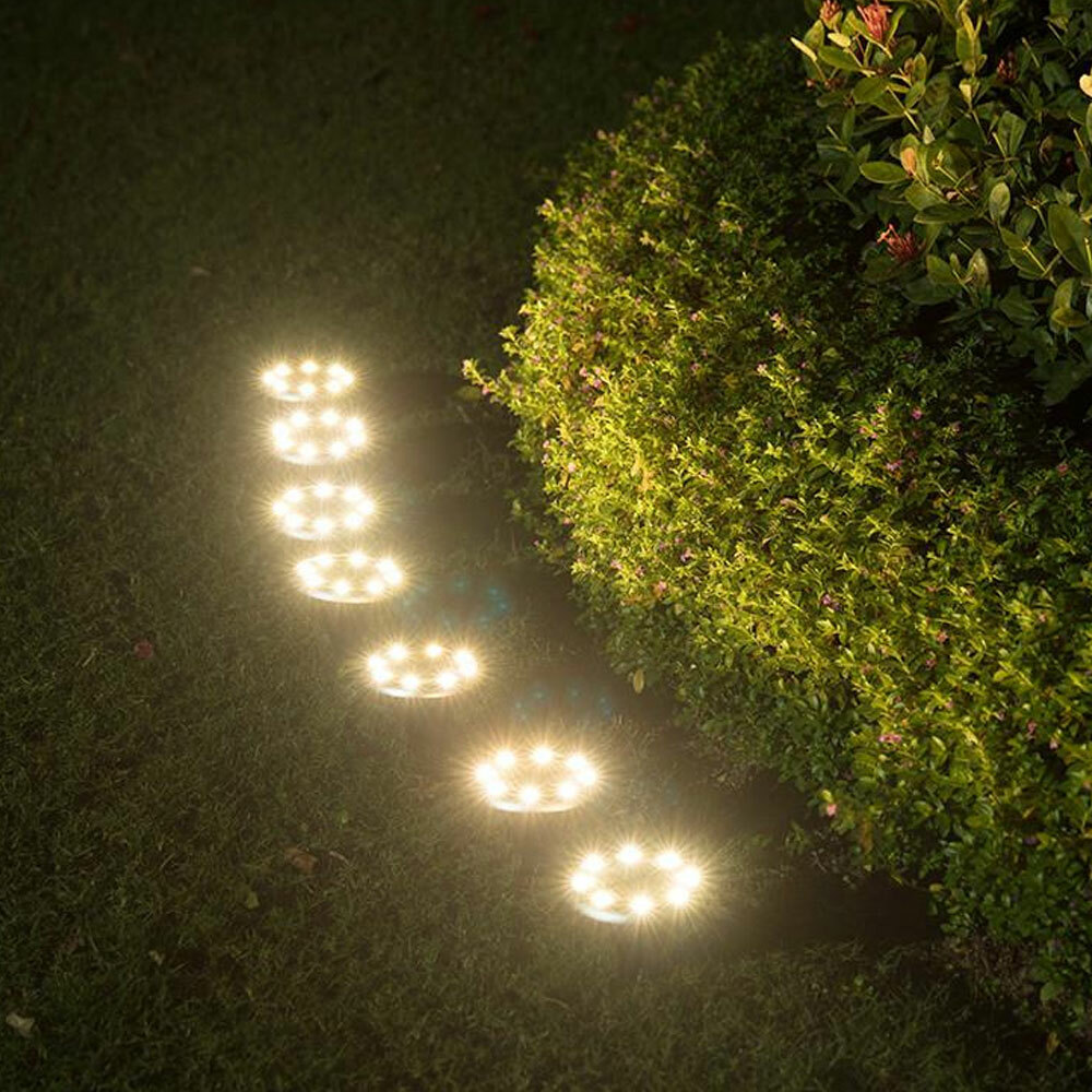 Luci Solari Da Terra Con 12 LED, Luci Solari Da Incasso A Pavimento Impermeabili, Luci Solari Per Cortile, Terrazza, Prato, Luce Bianca, 4 Pezzi | Leroy Merlin - Foto 12