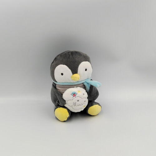Doudou musical pingouin gris blanc bleu jaune MOTS D'ENFANTS - 29891 - Photo 1/2