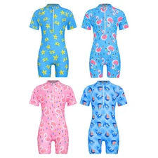 Kids Gilr's Jumpsuit UPF 50+ Unitards Workout Leotard Bathing Bodysuit Swimming