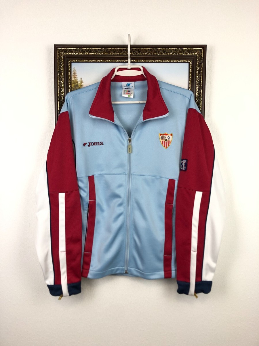 Vintage Joma Sevilla Football Jacket Soccer Track Top Mens Blue 