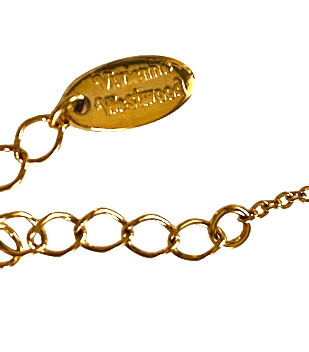 AUTH New VIVIENNE WESTWOOD GOLD Lucrece Orb Pendant Pave Pin