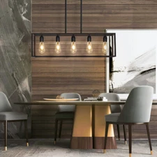 5 Lights Kitchen Island Pendant Light Dining Room Bar Metal Farmhouse Chandelier