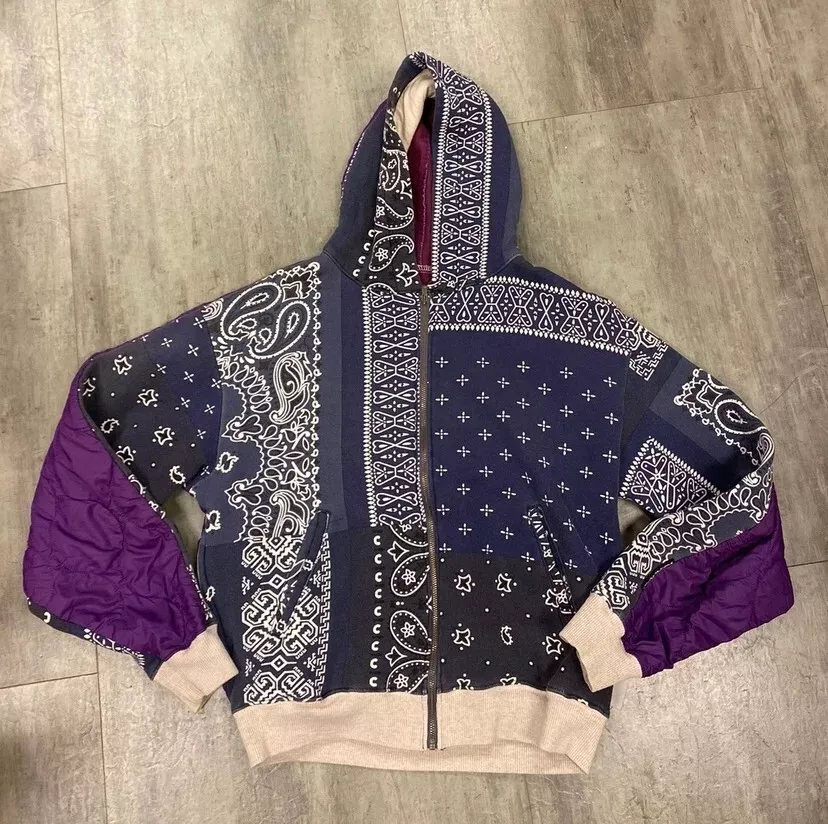 KAPITAL MENS PRE OWNED BANDANA ZIP UP HOODIE. SIZE 2. RARE