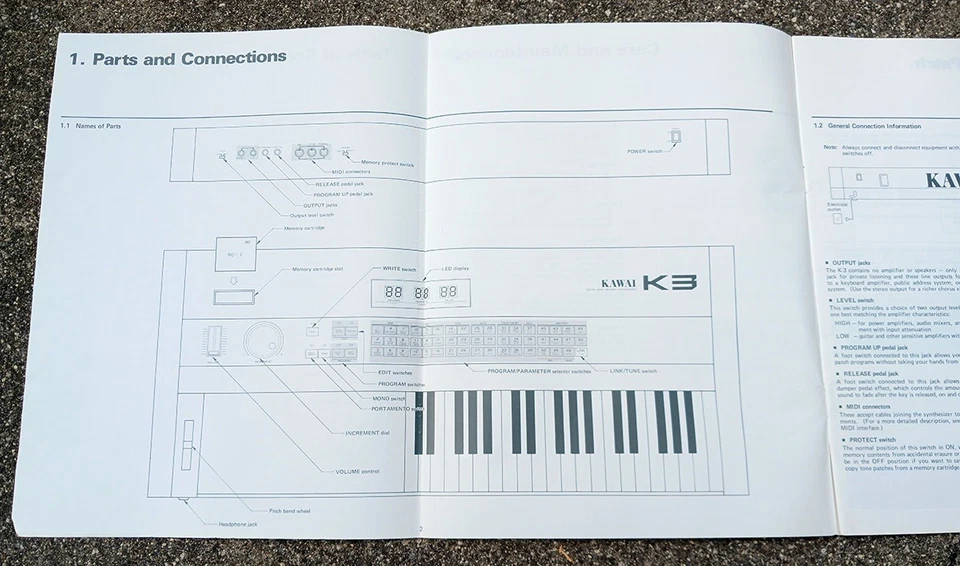 Kawai K3 Original Owners Manual / User Manual - Image 4 of 4