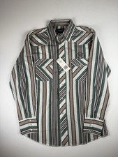 New Wrangler Shirt Mens Medium Pearl Snap Long Sleeve Western