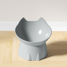 Elevated Cat Bowl Tilted Edge Anti-Tip Raised Pet Feeding Dish for Cats