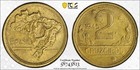 Brazil 1945 2 Cruzeiros PCGS MS 63