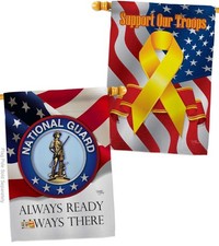National Guard House Flag - ANG Armed Forces Double-Sided Made In USA 28 X 40