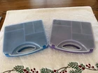Lot of 2 Vintage Playmobil Plastic Carrying Cases Purple and Blue