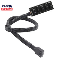 PWM Fan Hub PC CPU Cooling 4 PIN/3PIN Power Fan Extension Cable Hub Splitter