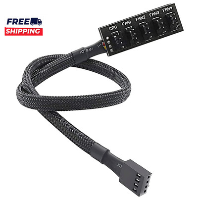 PWM Fan Hub  PC CPU Cooling 4 PIN/3PIN Power Fan Extension Cable Hub Splitter