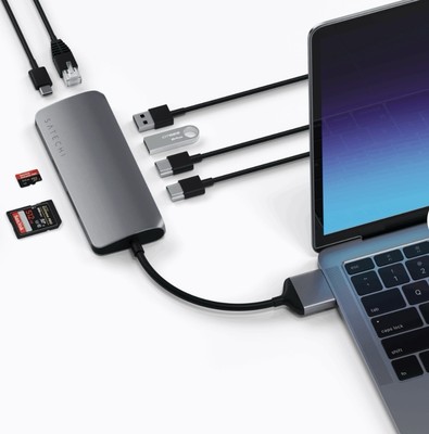 Satechi Type-C Dual Multimedia Adapter with Dual 4K HDMI USB-C For MacBook Pro