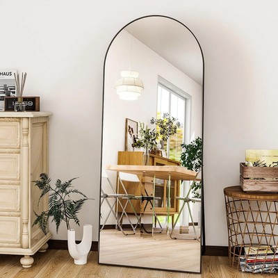 HARRITPURE 56x21Full Length Mirror Arch Floor Mirrors with Aluminum Alloy Fra...