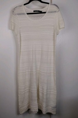 Lauren Ralph Lauren Dress Sz XL Cream Laced Dress Cotton Blend Sheath No Slip