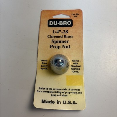 Du-Bro 1/4''-28 Chromed Brass Spinner Prop Nut No 768 NOS