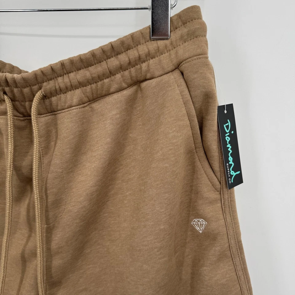 Diamond Supply Co. shorts men's M heavyweight sweat fleece zip pocket tan NEW - Image 3 of 4