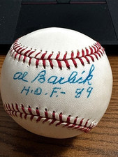 AL BARLICK 2 SIGNED AUTOGRAPHED ONL BASEBALL!  