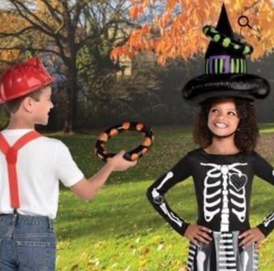 INFLATABLE Witch Hat RING TOSS Halloween Game Party Kids Ages 4+- NEW 4 pc